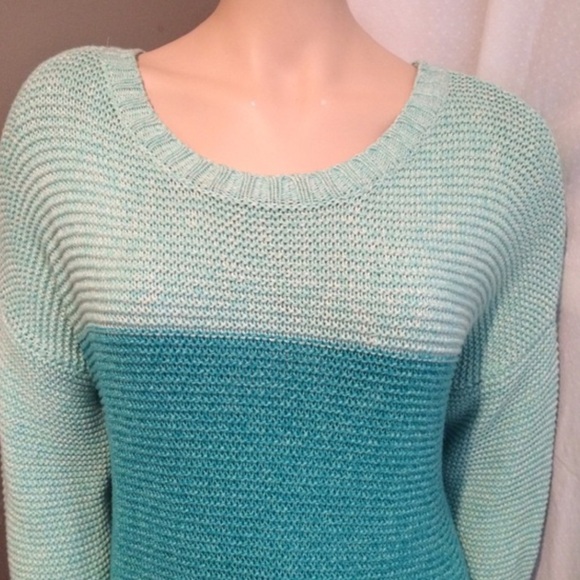 Forever 21 Mint Color Blocked Chunky Knit Sweater - Picture 6 of 7
